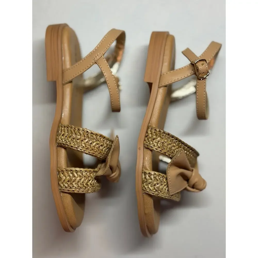NEW! Size 1 Madden Girl Jester Natural Girls Strap Sandals
